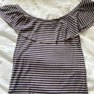 Striped off the shoulder top